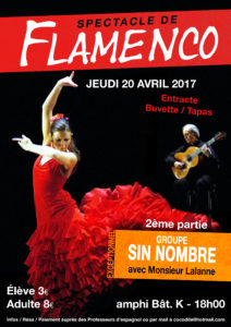 Lire la suite à propos de l’article Jeudi 20 avril : soirée flamenco et tapas au lycée Bascan