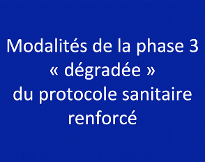 Modalités de la phase 3 « dégradée » du protocole sanitaire renforcé