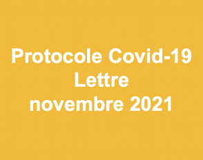 Protocole Covid-19 : lettre novembre 2021