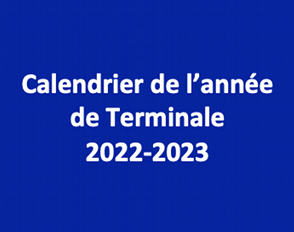 Calendrier de l’année de Terminale 2022-2023
