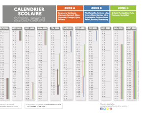 Calendrier des compositions du premier semestre de l'année scolaire 2023/ 2024 - SAMABAC