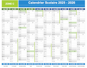 Le calendrier de l’année scolaire 2025-2026