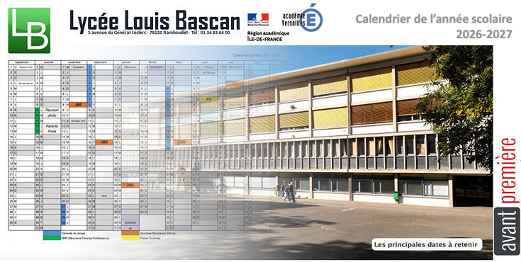 Le Calendrier De L ann e Scolaire 2026 2027 Lyc e Louis Bascan Le Calendrier De L ann e Scolaire 2026 2027 Lyc e Louis Bascan